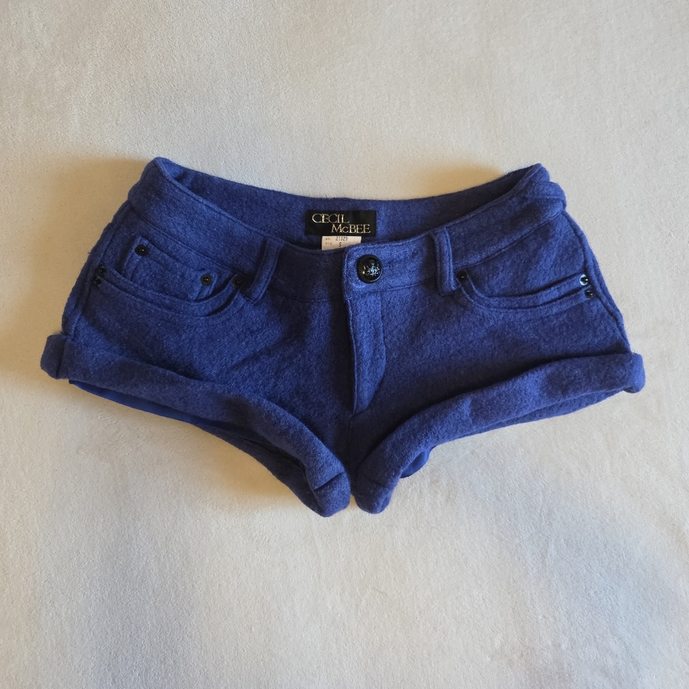 Cecil McBee Royal Blue Wool Blend Shorts Size JPN S